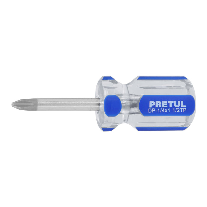 Desarmador de cruz 1/4 x 1-1/2' mango de PVC, Pretul 21476