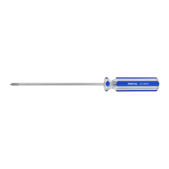 Desarmador de cruz 1/8' x 4' mango de PVC, Pretul 28076
