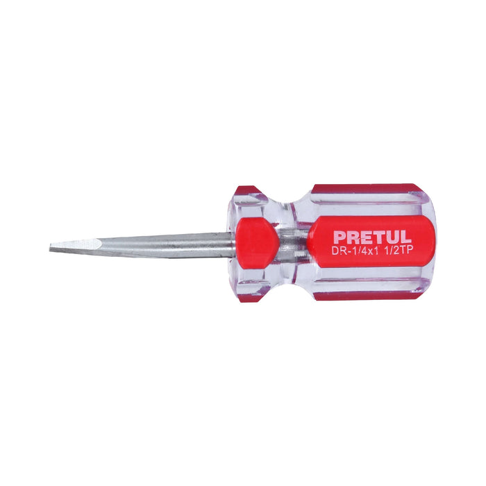 Desarmador plano 1/4 x 1-1/2' mango de PVC, Pretul 21461