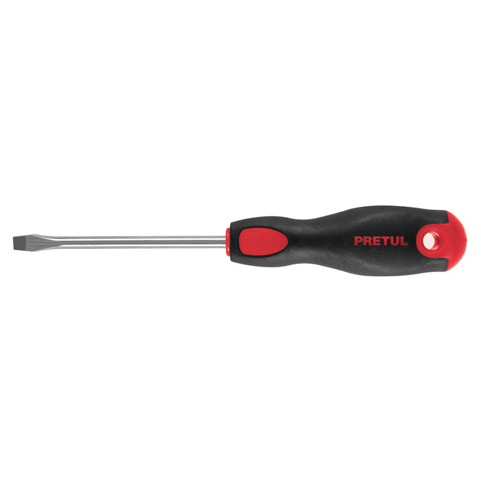 Desarmador plano 1/4' x 4'mango Comfort Grip, Pretul 21481