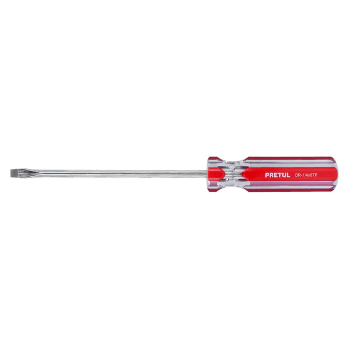 Desarmador plano 1/4 x 6' mango de PVC, Pretul 21462