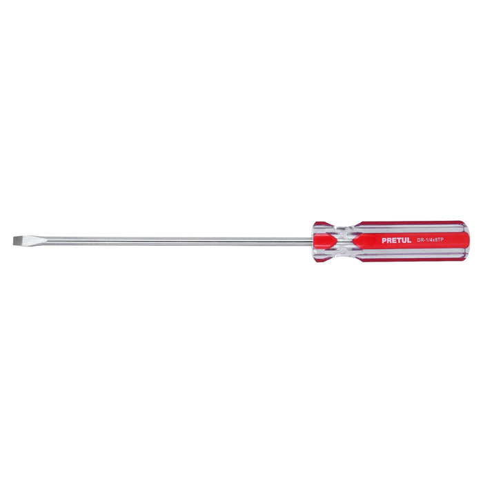 Desarmador plano 1/4 x 8' mango de PVC, Pretul 21460