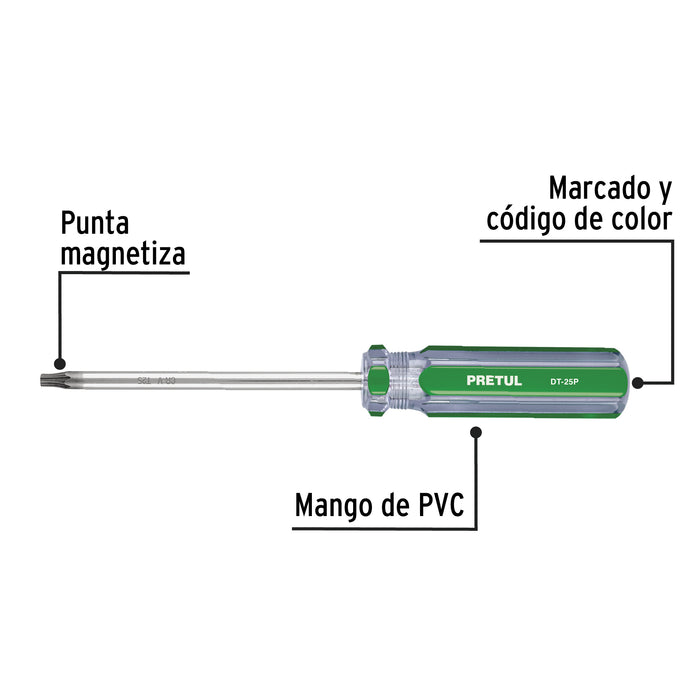Juego de 6 desarmadores Torx mango de PVC, Pretul 27192 DT-6P