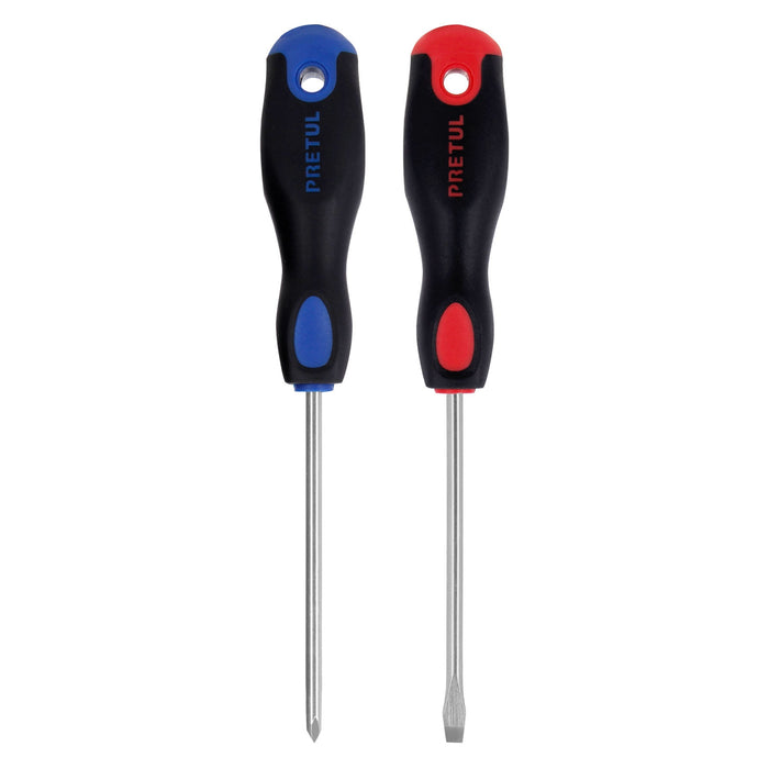Dúo de desarmadores 3/16' x 4' mango Comfort Grip, Pretul Código: 20216