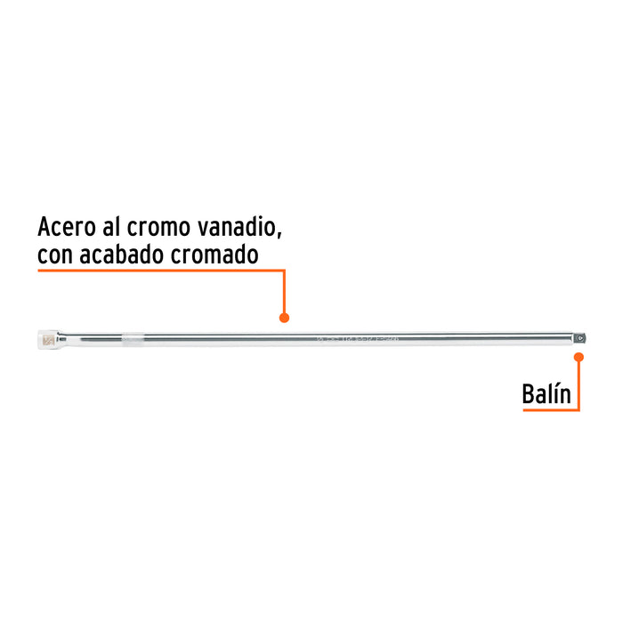 Extensión cuadro 1/2' para matraca, largo 20', Truper 13919 E-5465