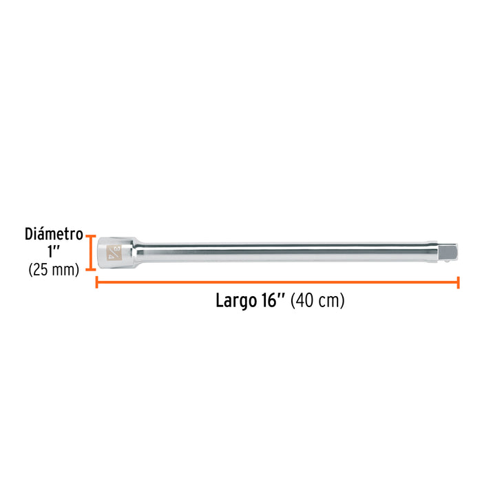 Extensión cuadro 3/4' para matraca, largo 16', Truper 13906 E-5663