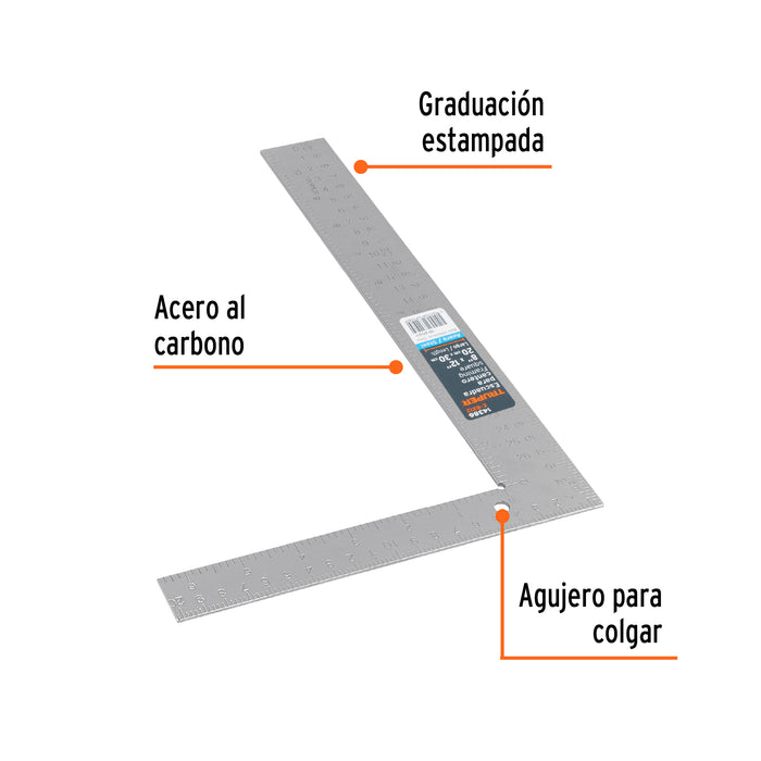 Escuadra 8'x12' de acero para cantero, Truper 14386 E-8X12