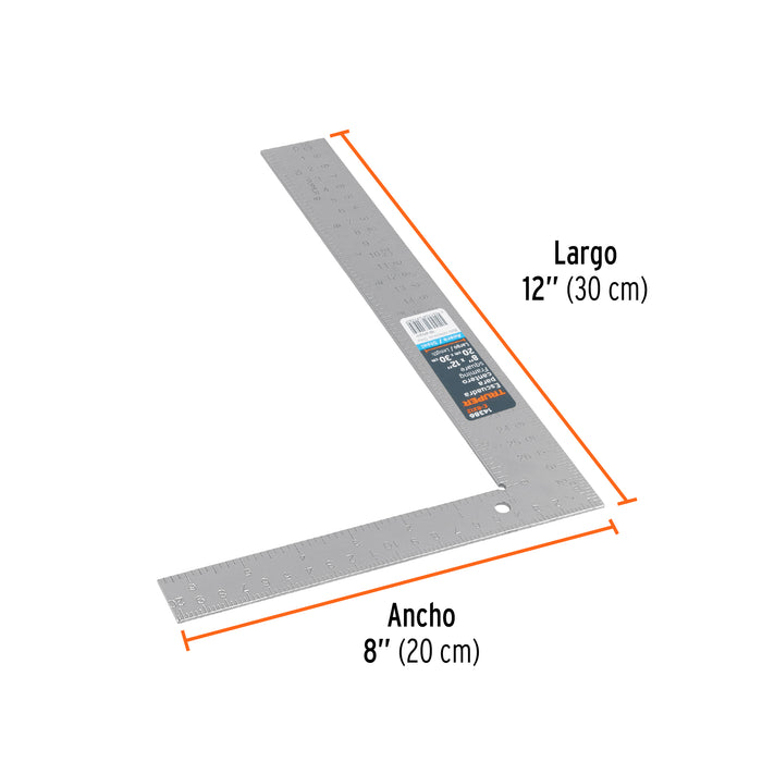 Escuadra 8'x12' de acero para cantero, Truper 14386 E-8X12