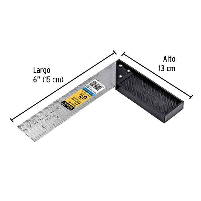 Escuadra 6' para carpintero, Pretul 26086 EC-6P