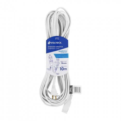 Extensión eléctrica doméstica 10 m blanca con clavija recta 40157 ED-10BR