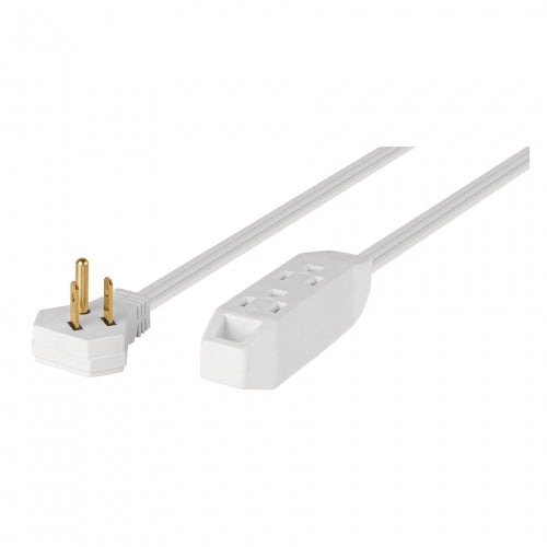 Extensión doméstica aterrizada 10 m blanca con clavija plana 49573 EDA-10B