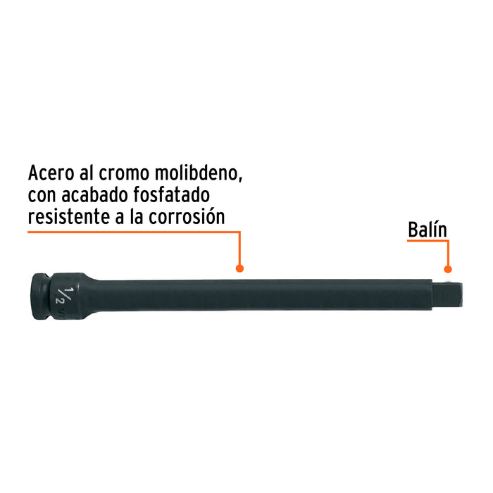 Extensión de impacto con cuadro de 1/2', largo 9', Truper 100940 EI-5463