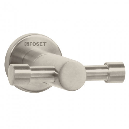 Gancho doble metálico satín para toallas, Foset Element 49673 ELA-73N