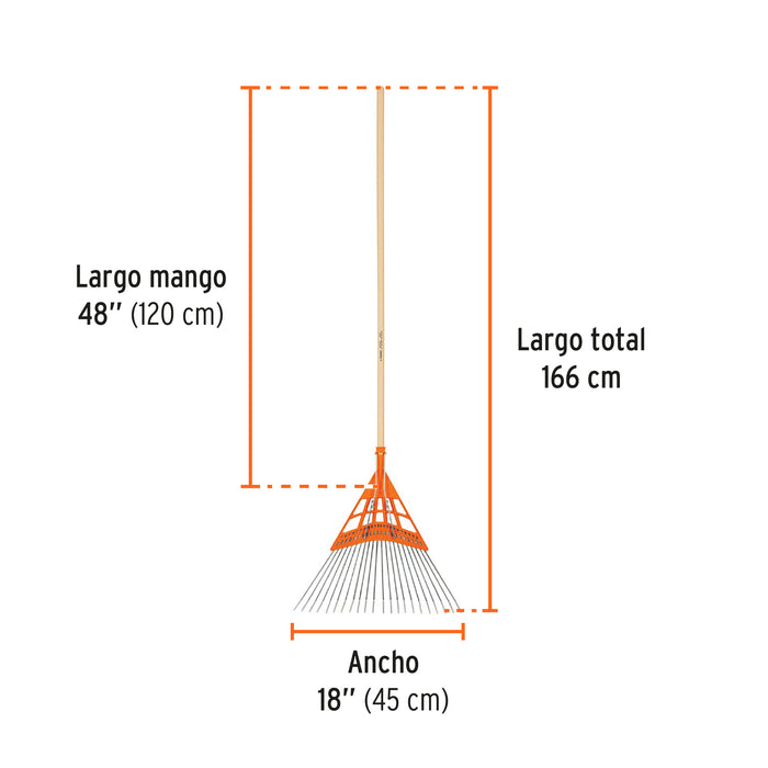 Escoba metal/plástico alto impacto, cabeza recta, 22 dientes 14332 EMP-22