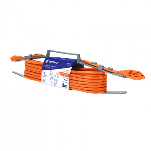 Extensión eléctrica de uso rudo 8 m 2x16 AWG, Volteck 48045 ER-8X16
