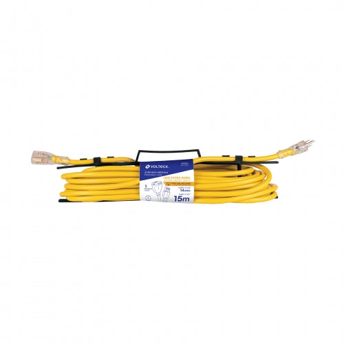 Extensión reforzada aterrizada 30 m 3x14 AWG, Volteck 48069 ERA-30X14