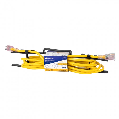 Extensión reforzada aterrizada 6 m calibre 14, Volteck 40193 ERA-6X14