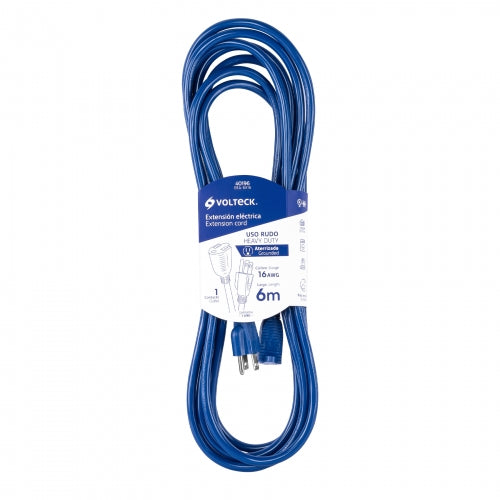 Extensión de uso rudo aterrizada 6 m calibre 16, Volteck 40196 ERA-6X16