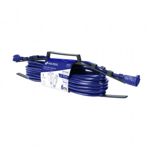 Extensión de uso rudo aterrizada 8 m 3x16 AWG, Volteck 48058 ERA-8X16