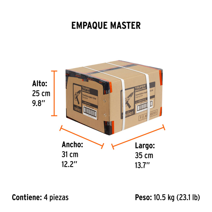 Esmeriladora angular 4-1/2' 1100 W, ERGO PRO, Truper 100901 ERGO-45110