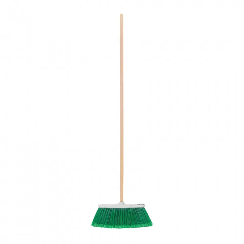 Escoba grande tipo cepillo, cerdas de PVC, bastón de madera 57055 ES-220C