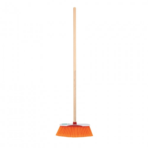Escoba estándar cerdas de PET extra suaves, bastón de madera 57030 ES-350S