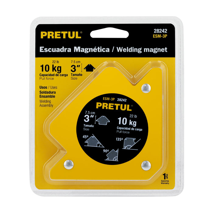 Escuadra magnética 3' para soldar, capacidad 10 kg, Pretul 28242 ESM-3P