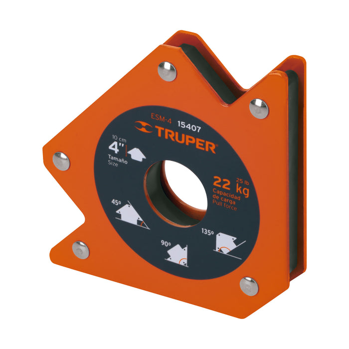 Escuadra magnética 4' para soldar, capacidad 23 kg, Truper 15407 ESM-4