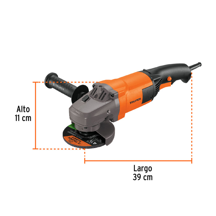 Esmeriladora angular 4-1/2' 1300 W, profesional, Truper Código: 16684