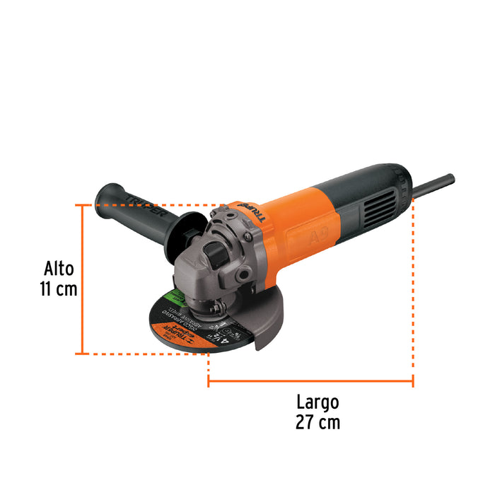 Esmeriladora angular 4-1/2' 800 W, profesional, Truper 16683 ESMA-4-1/2A9