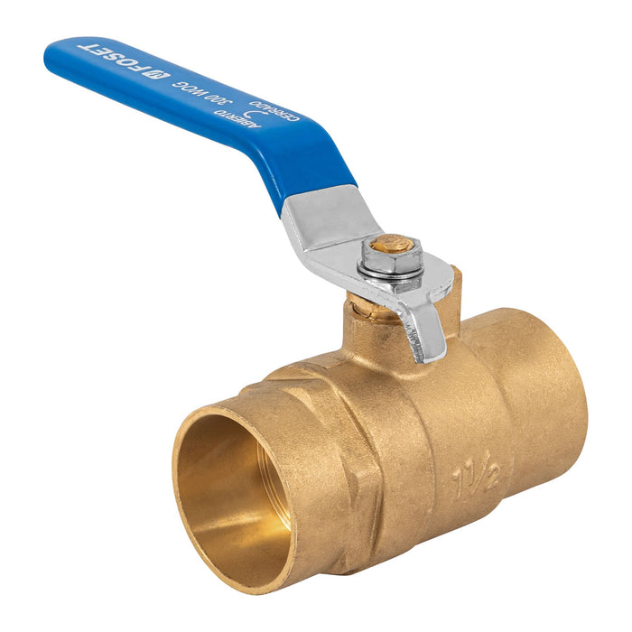 Válvula de esfera de latón, soldable 1-1/2', Foset 49010