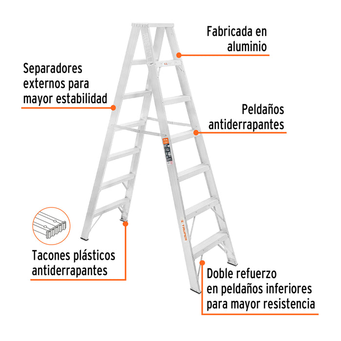 Escalera de tijera doble, tipo ll, 6 escalones, Truper 10497 ESTD-26