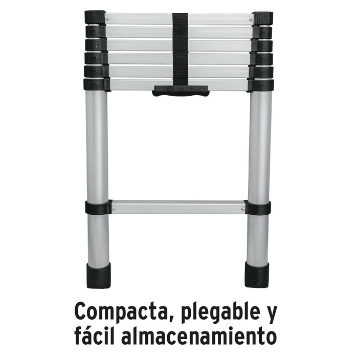 Escalera telescópica,13 peldaños, tipo II, capacidad 102kg 101904 ESTE-213