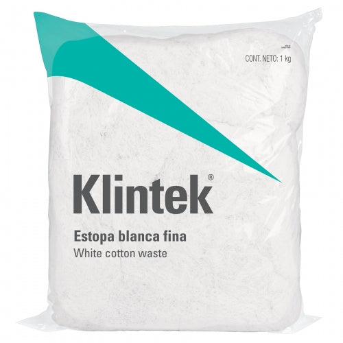 Bolsa de 1 kg de estopa color blanca, Klintek 57000 ESTO-1B