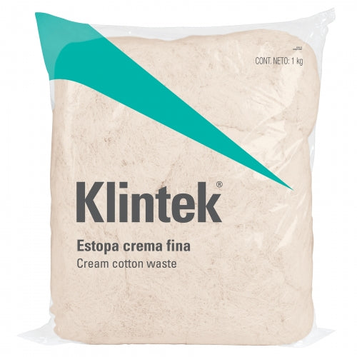 Bolsa de 1 kg de estopa color crema, Klintek 57001 ESTO-1C