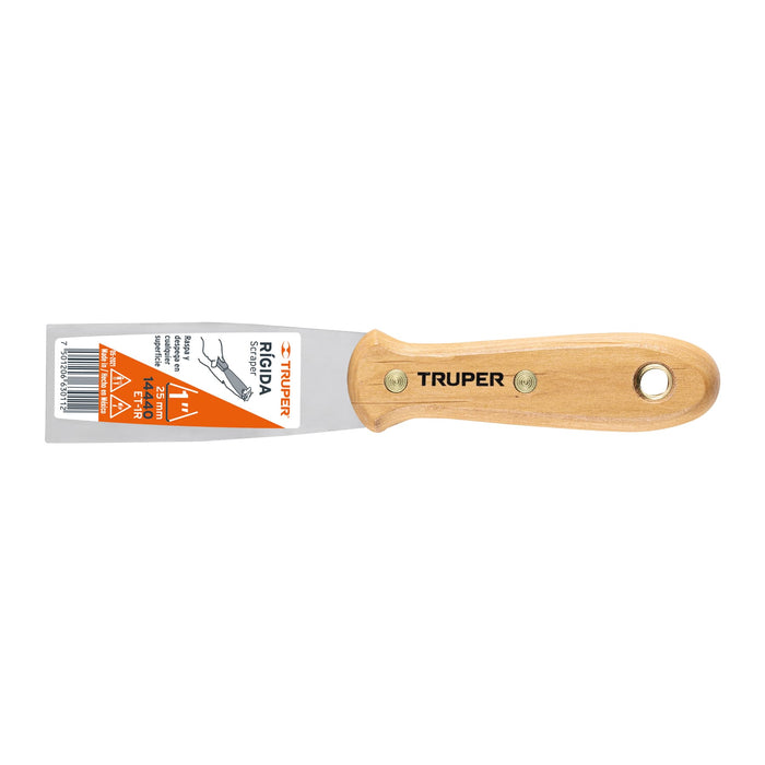 Espátula rígida 1' con mango de madera, Truper 14440 ET-1R