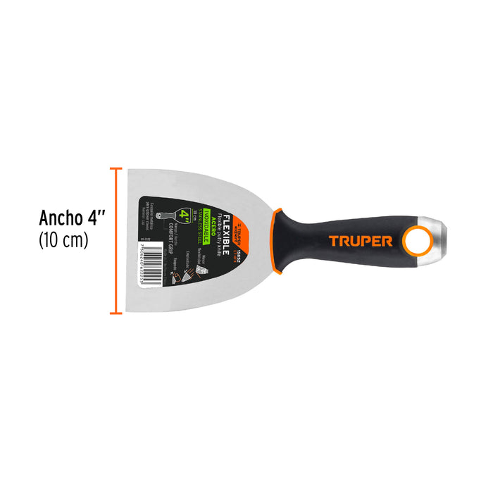 Espátula flexible 4' acero inox. mango Comfort Grip, Expert 15852 ET-4FX