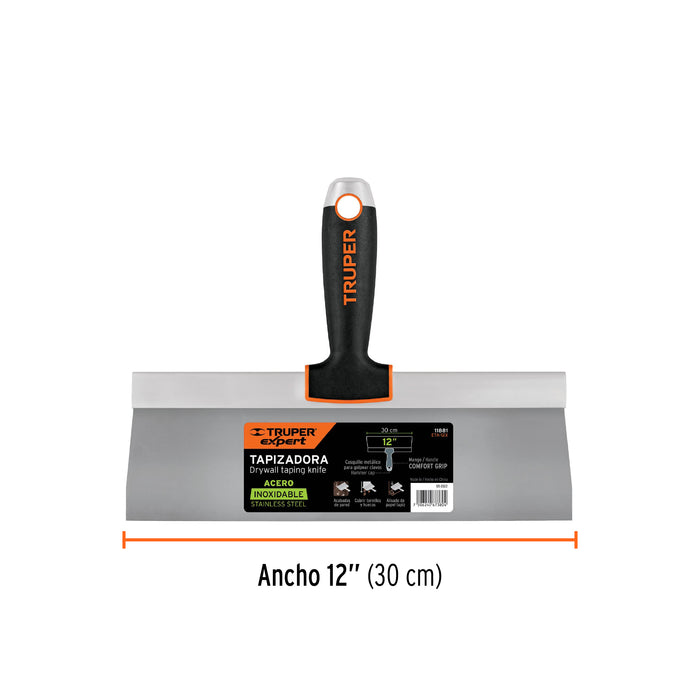 Espátula tapizadora de 12' acero inoxidable, Truper Expert 11881 ETA-12X