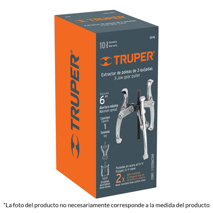 Extractor de poleas, 3 quijadas, 8', Truper 14509 EX-P8