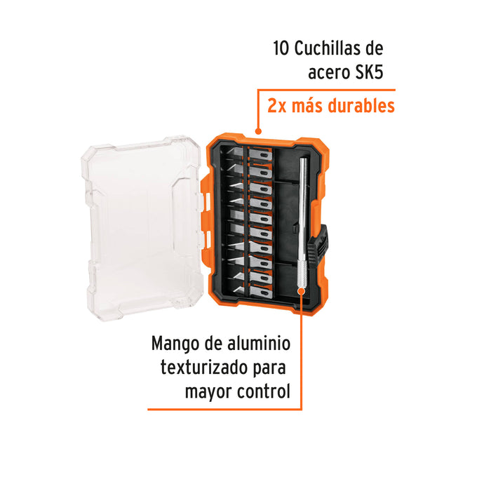 Juego de exactos Hobby con 11 piezas en estuche, Truper 17512 EXA-11