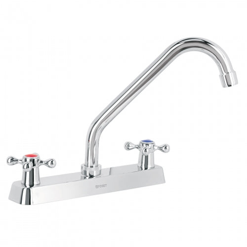 Mezcladora 8' p/fregadero, cuello largo, manerales cruceta 45612 F-318E