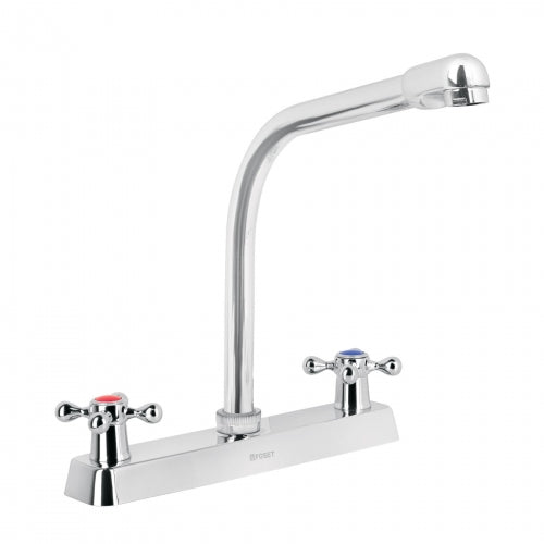Mezcladora 8' p/fregadero, cuello cobra, manerales cruceta 45613 F-319E