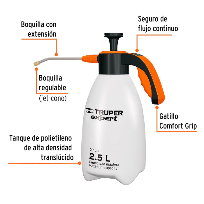 Fumigador doméstico de 2.5 litros, mango ergonómico, Expert 102645 FDO-2X