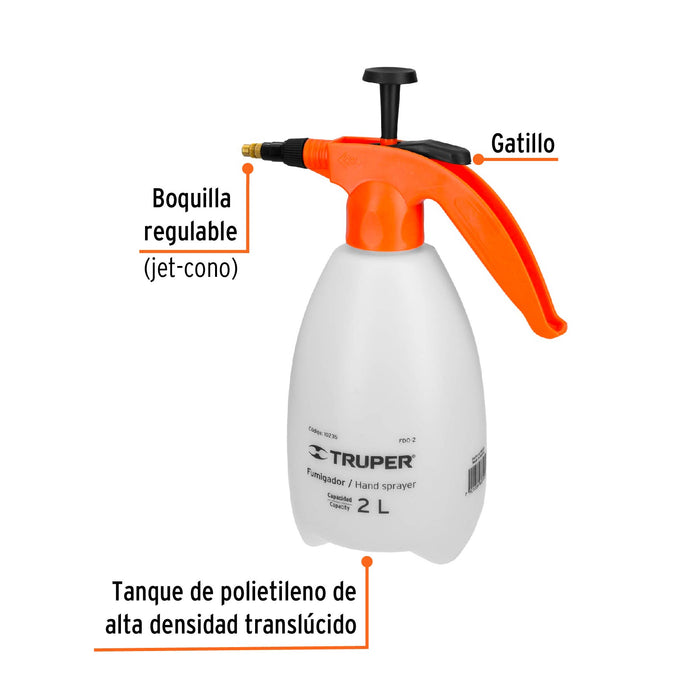 Fumigador de 2 litros doméstico, Truper 10235 FDO-2
