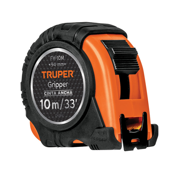 Flexómetro Gripper contra impactos 10 m cinta 32 mm, Truper 14582 FH-10M