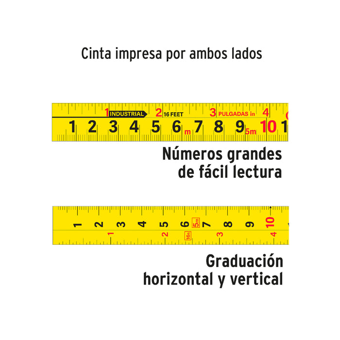Flexómetro Gripper contra impactos 5.5 m cinta 25 mm, Truper 14613 FH-55M