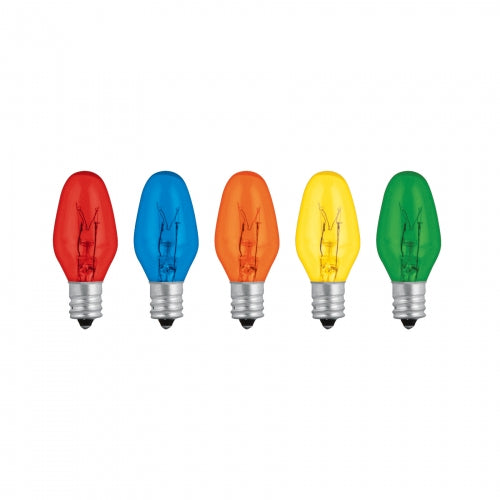 Caja con 50 focos incandescentes de colores base E12 7.5W 46822 FI-50C
