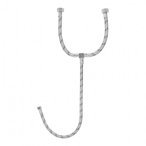 Manguera 'T' lavabo/fregadero,acero inox,3/8'x1/2'x1/2',55cm 45506 FTE-55XL