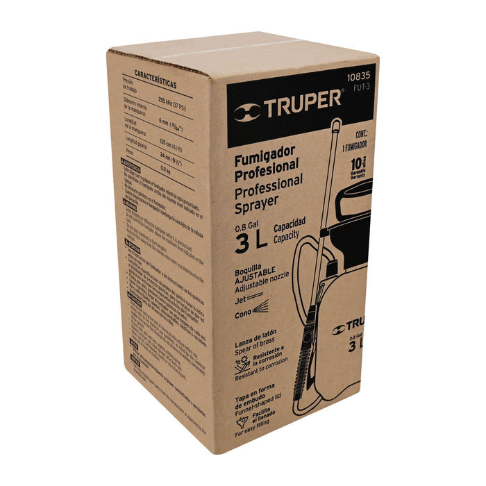 Fumigador jardinero 3 L (0.8 gal), Truper 10835 FUT-3