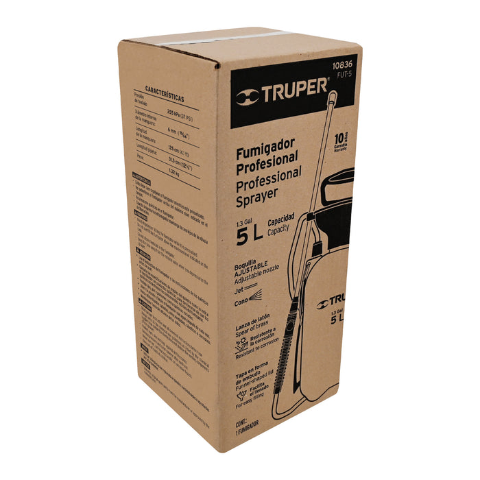 Fumigador jardinero 5 L (1.3 gal), Truper 10836 FUT-5